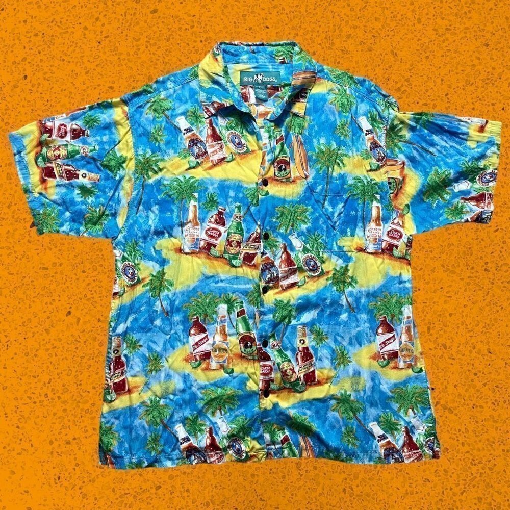 Vintage Hawaiian Big Dogs Aloha Button Shirt - Picture 1 of 5